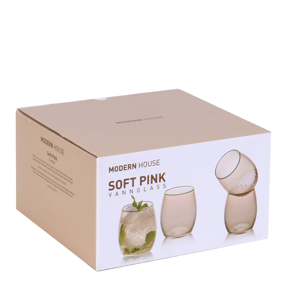 Vattenglas med Guldkant 45 cl 4-pack Soft Pink