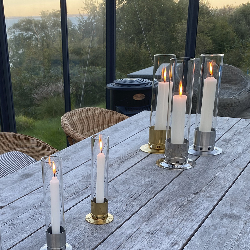 Stormljusstake Large 16x40 cm Förnicklad Mässing