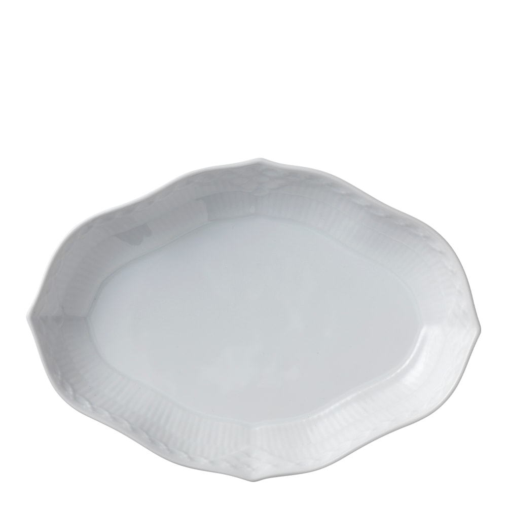 White Fluted Half Lace Fat 22 cm