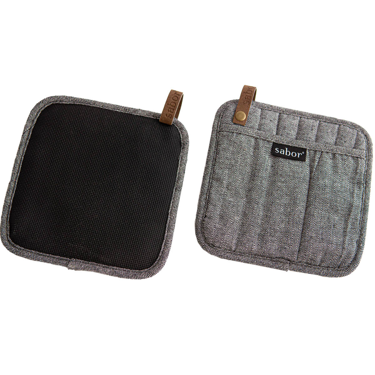 Home Grytlapp 20x20 cm 2-pack Grå/Svart