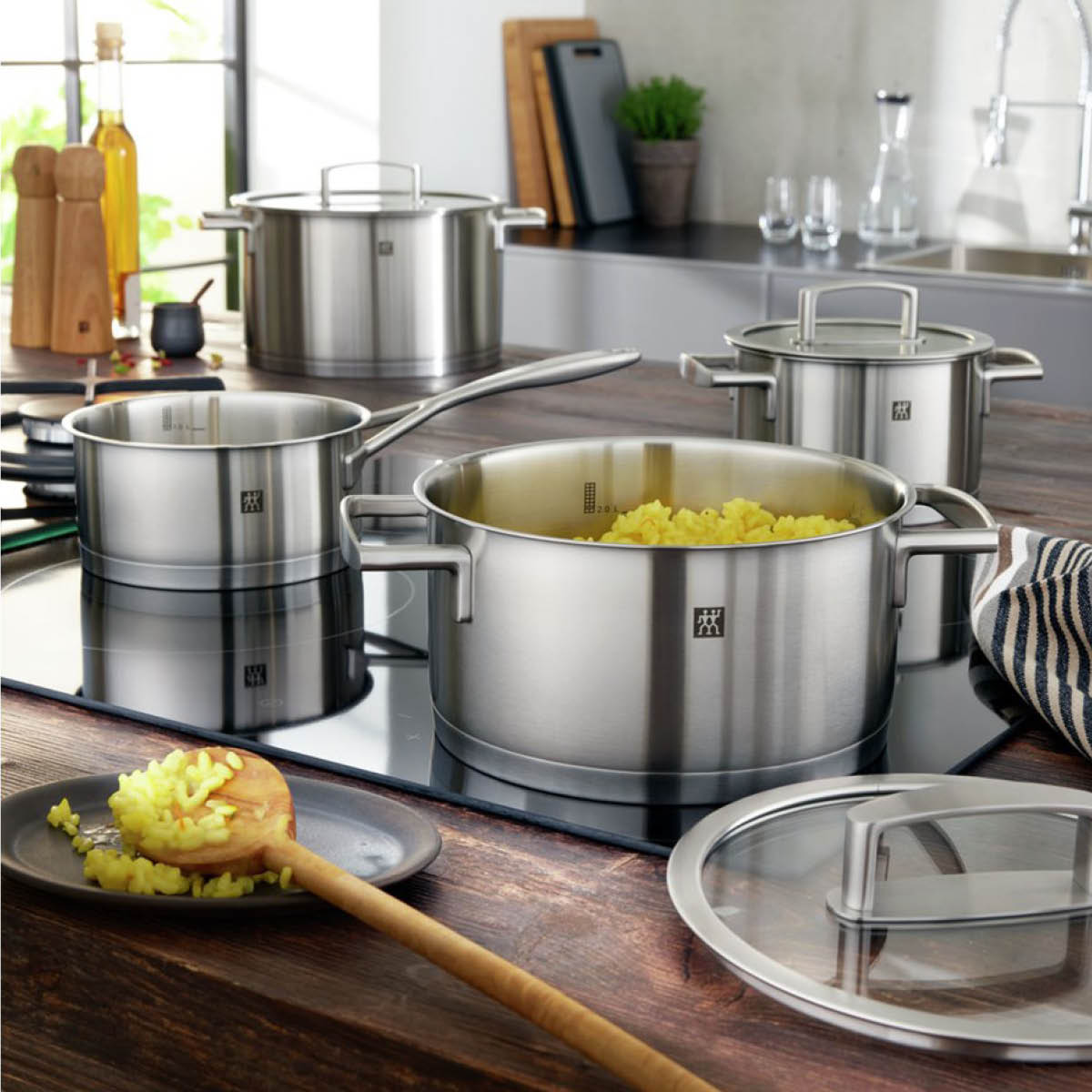 Vitality Kastrullset 4 delar med 3 lock