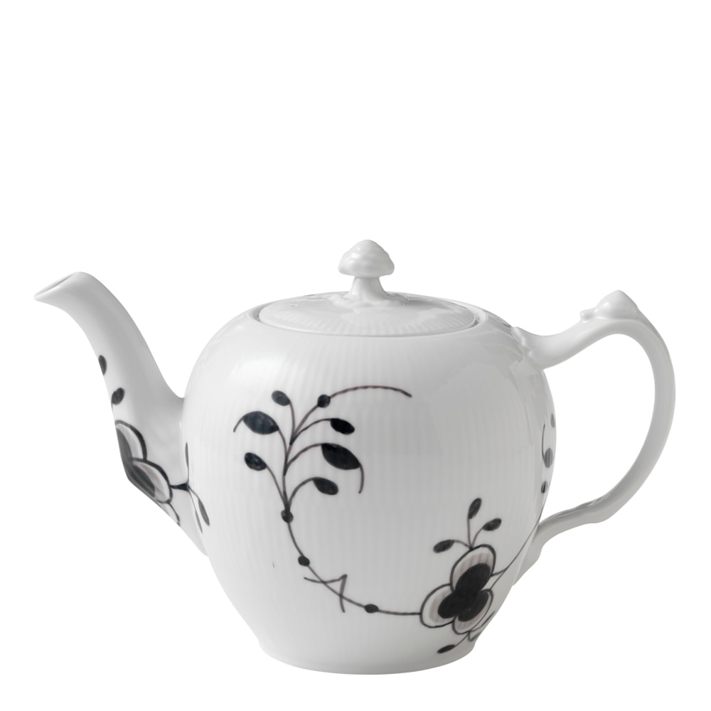 Black Fluted Mega Tekanna 1 L Vit/Svart