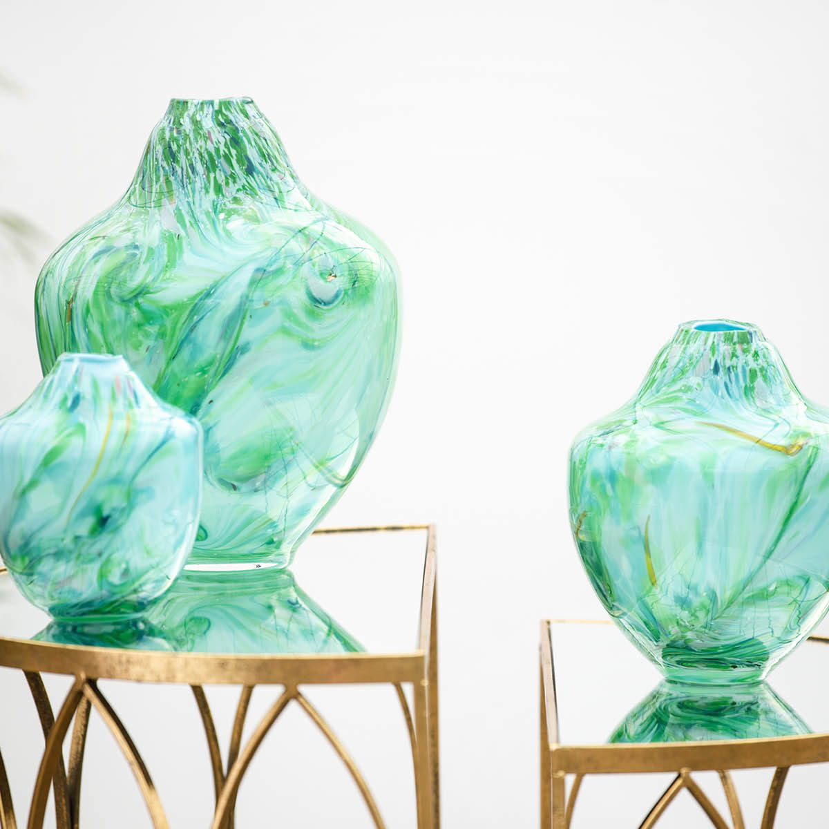 Unik Skulptur Konstglas 31 cm Grön