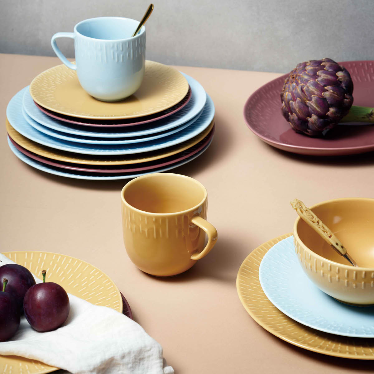 Confetti Desserttallrik 21 cm Senap