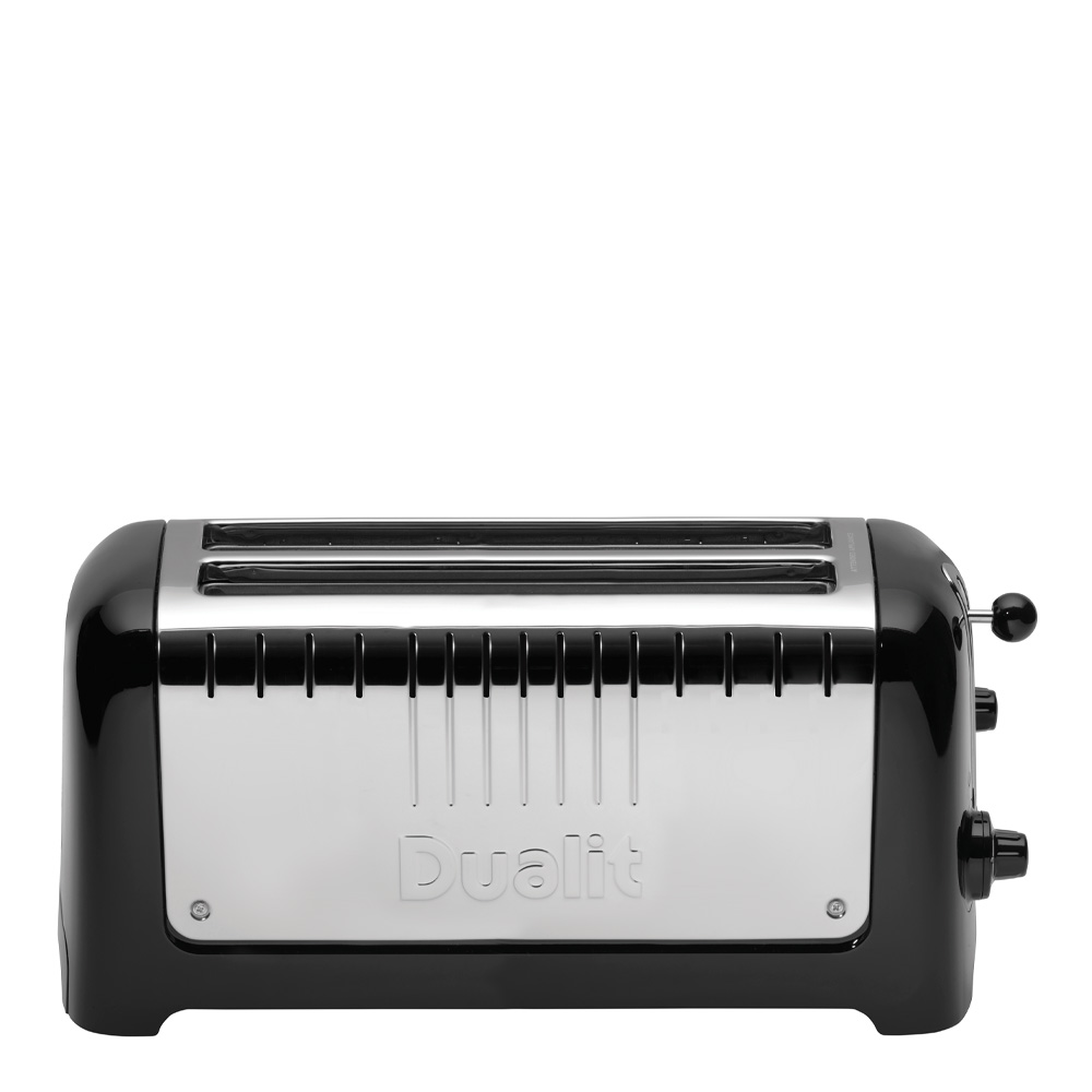 Lite Brödrost Lång 4 Skivor Blank Svart