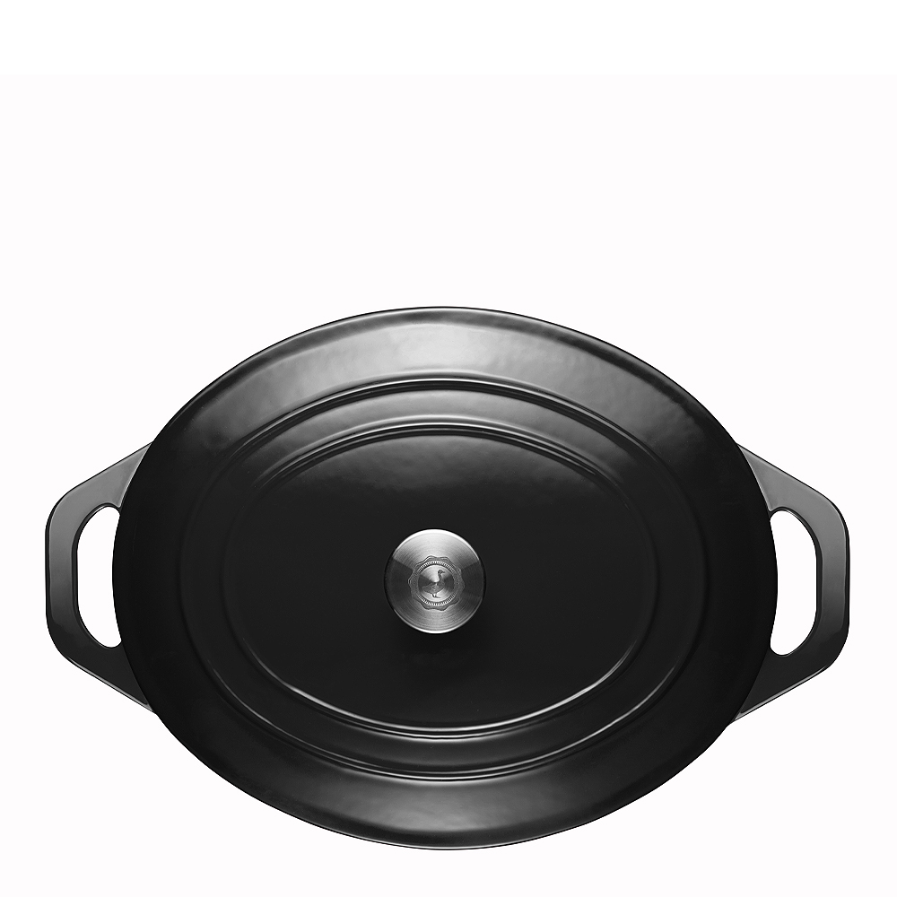 Stenfors Gjutjärnsgryta oval 6,3 L Svart