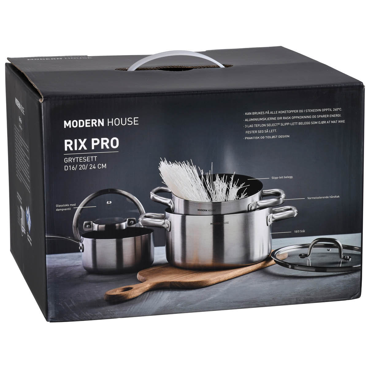 Rix Pro Grytset 3 Delar Borstat Stål