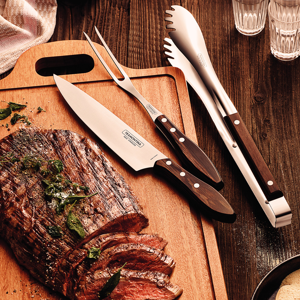 Tramontina Grillredskap 3 delar Brun