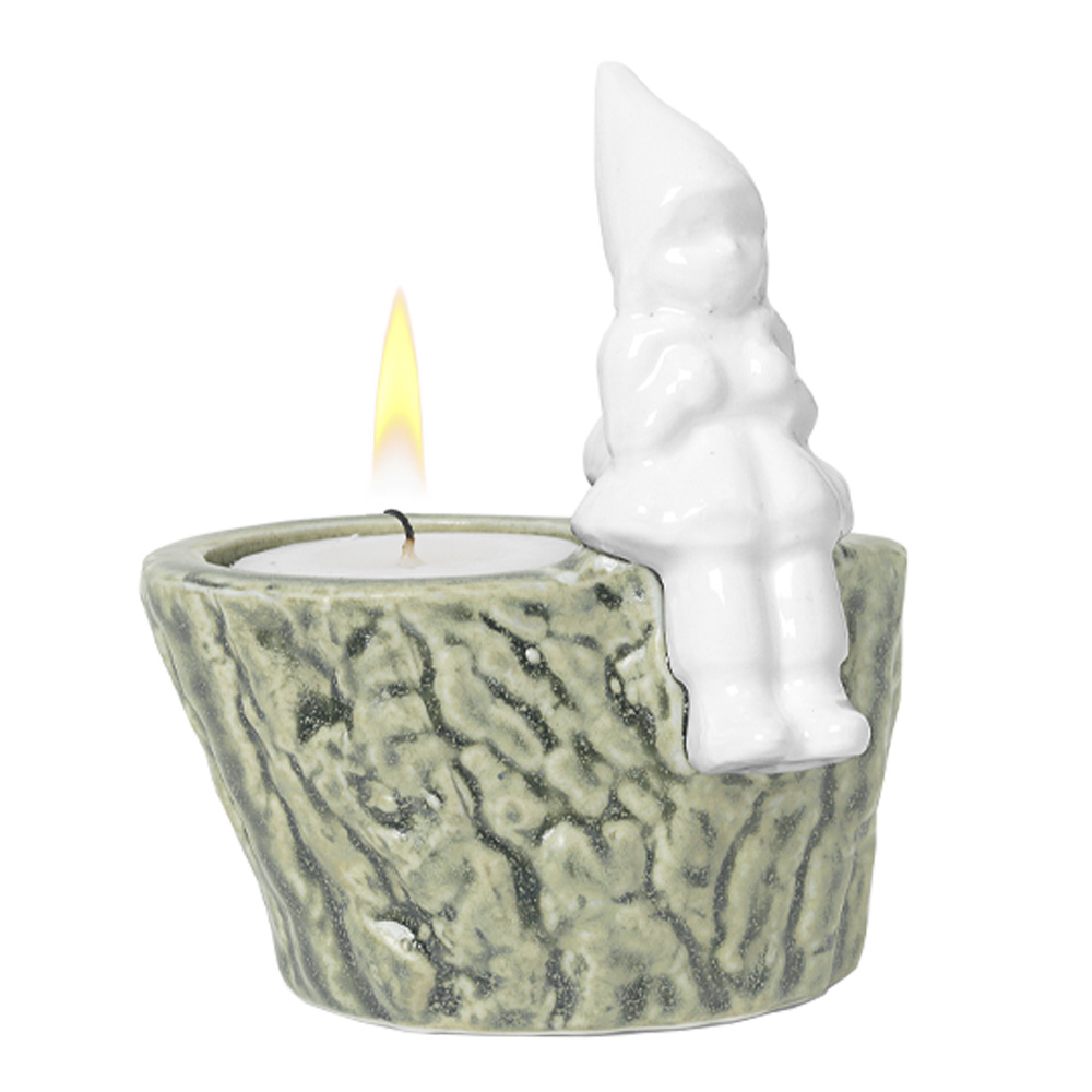 Christmas Tales Ljusstake Break 10 cm Grön/Vit