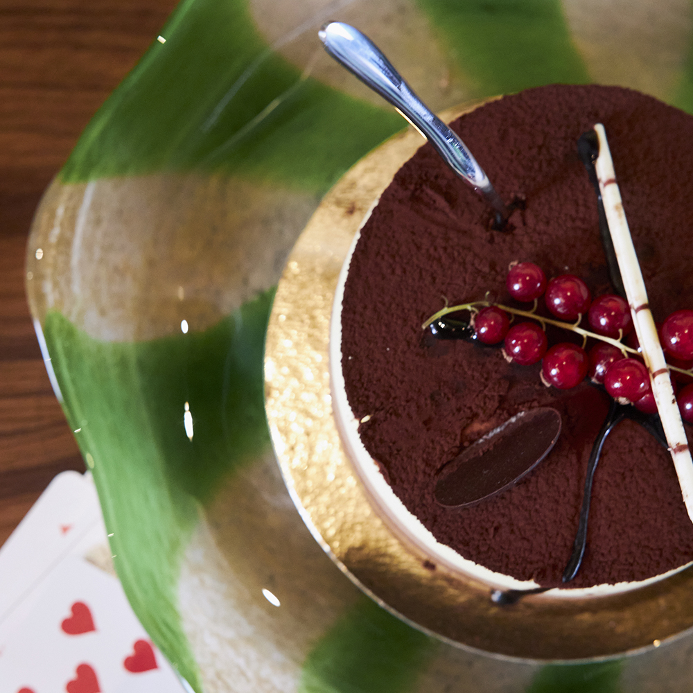 Curve Fat 29x28 cm Grön/Beige Randig