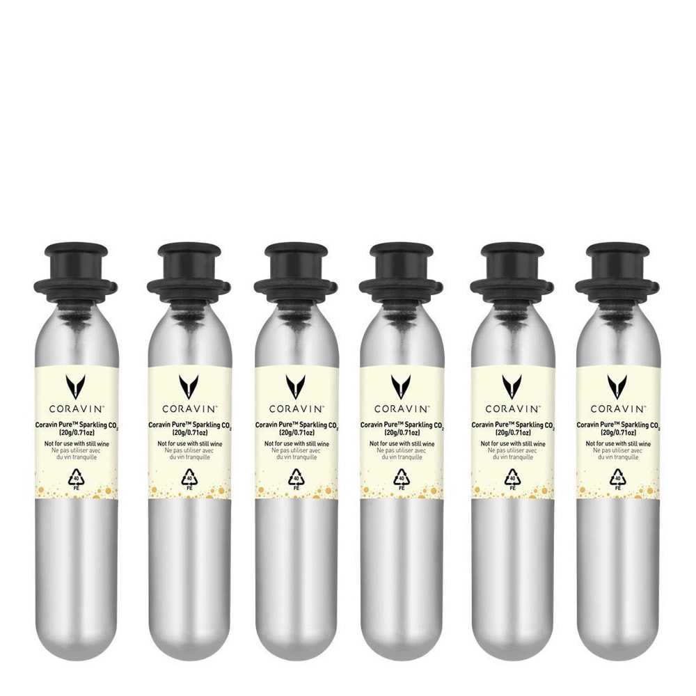 Pure CO2-kapslar Mousserande 6-pack Silver