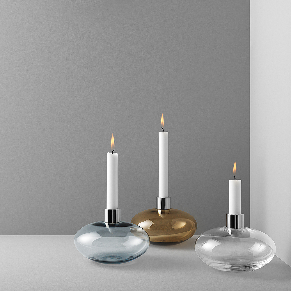 Ljusstake 16,6 cm Grå