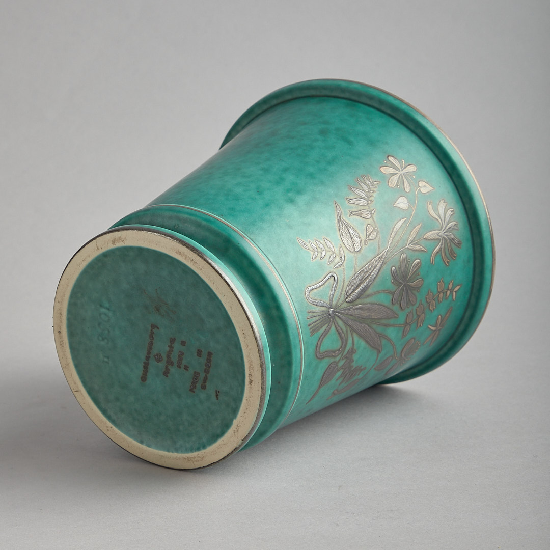 Argenta vas med blomdekor