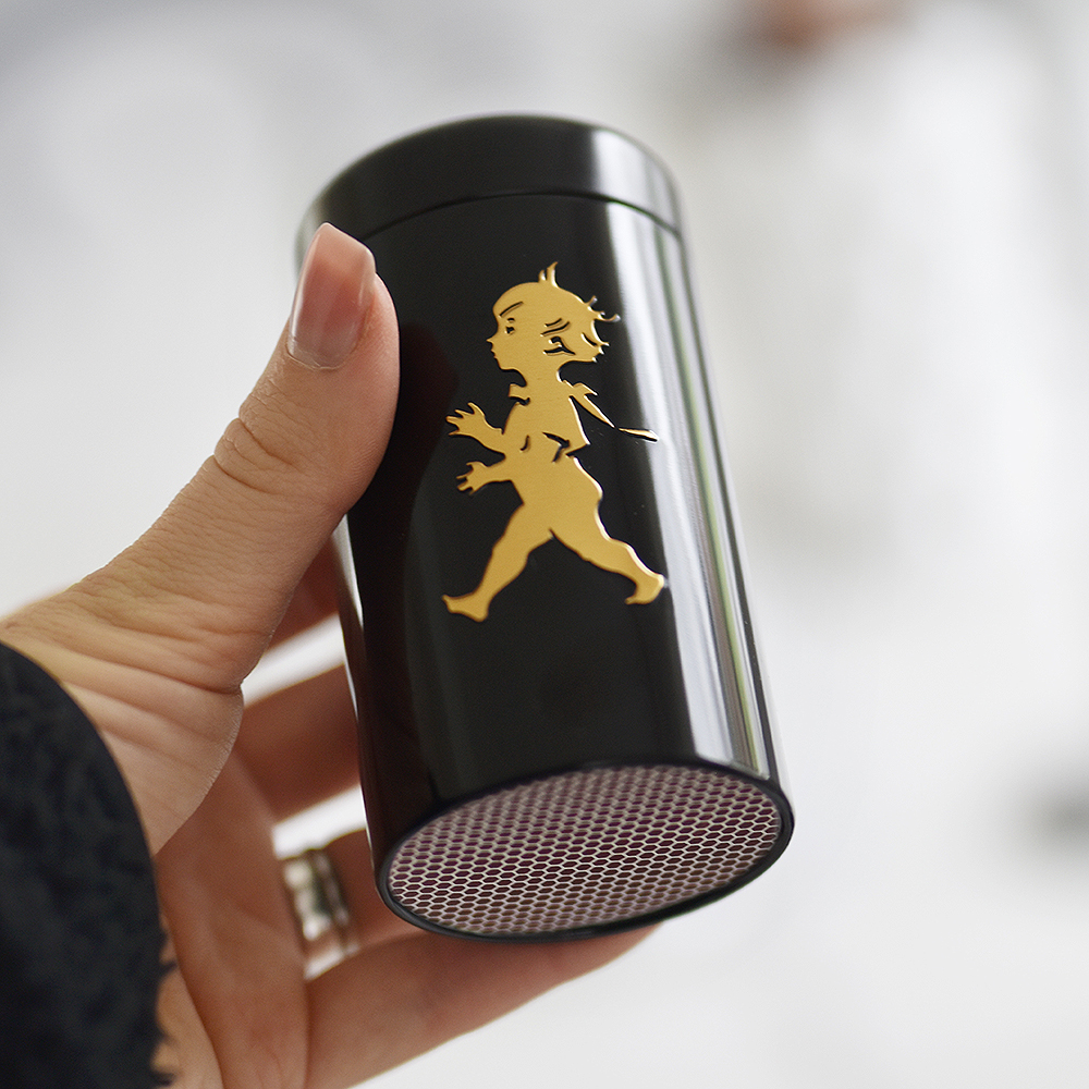 Tändsticksrör 10 cm Svart/Guld