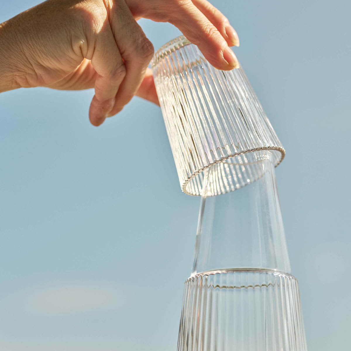 Karaff med dricksglas 1 L Klar