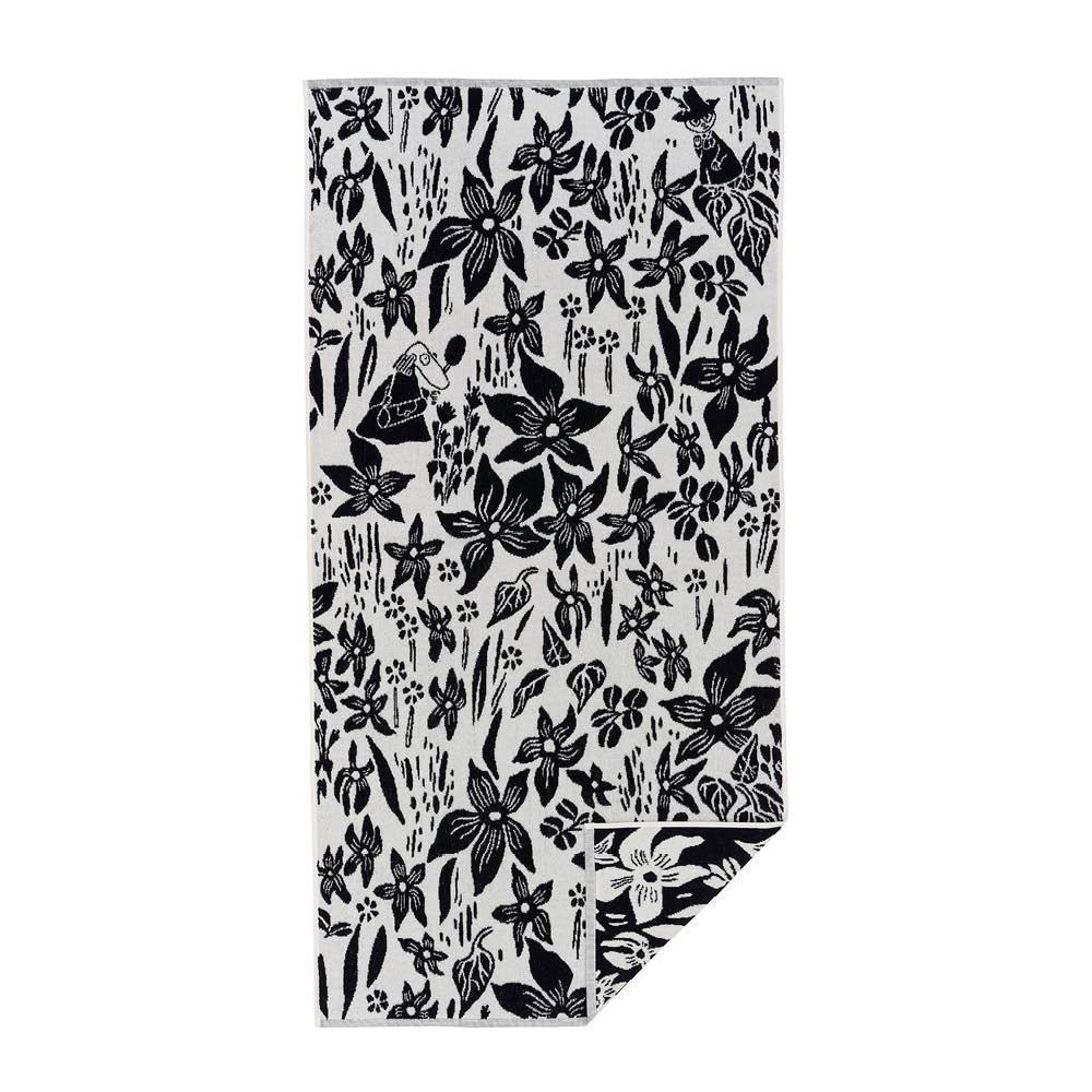 Mumin Badhandduk 70x140 cm Lilja Svart/Vit