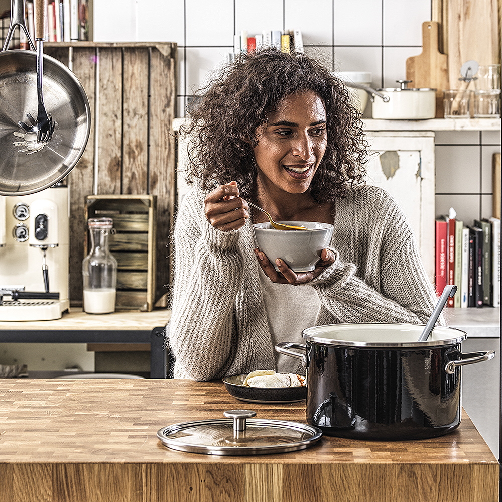 KitchenAid Steel Core Enamel Gryta Emalj/Glaslock 6 L Svart