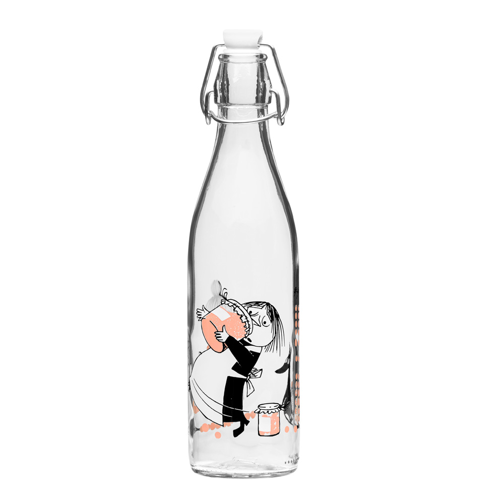 Mumin Glasflaska Marmalade 0,5 L Klar/Rosa