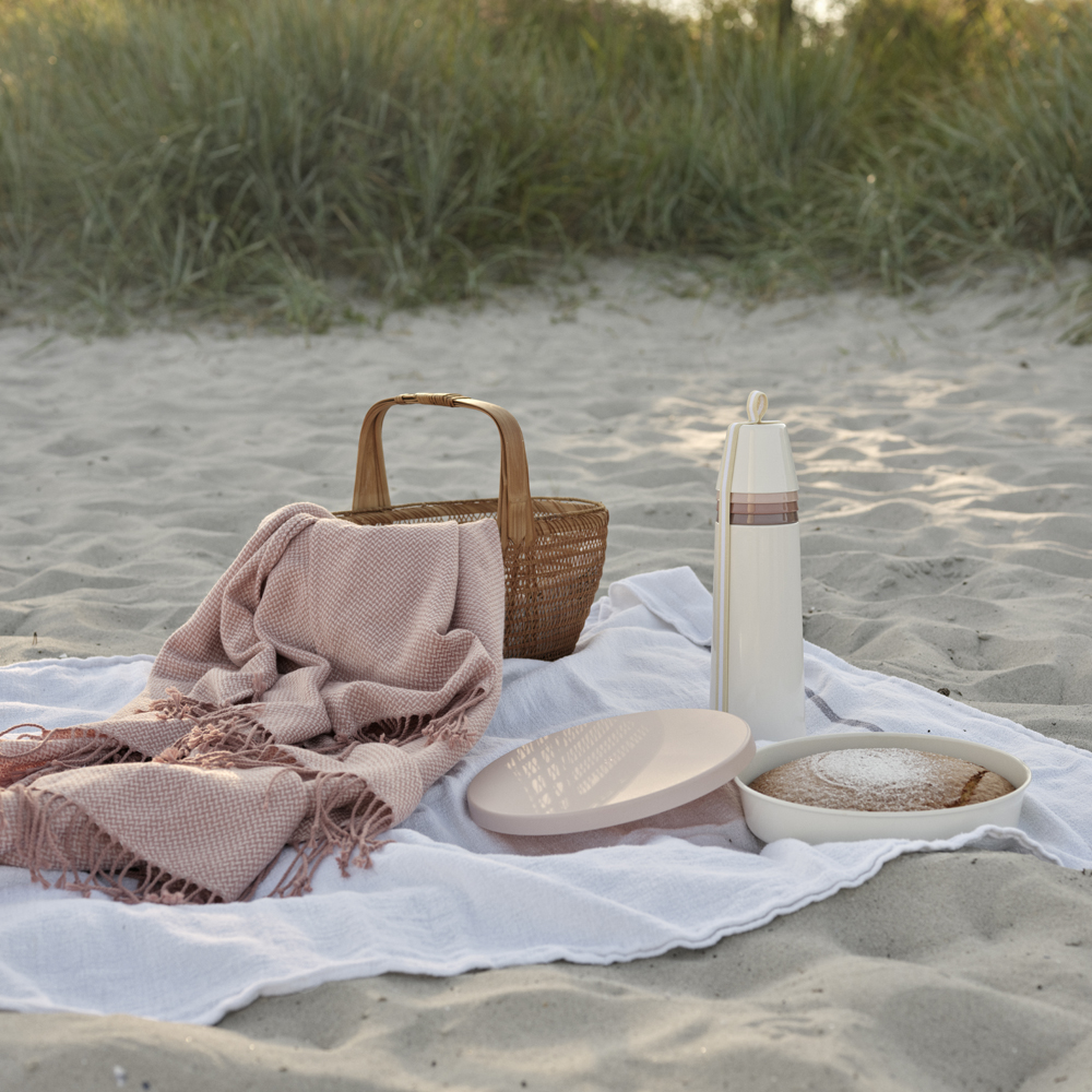 Picnic Termoflaska m 4 Koppar 1L Blossom/Vit