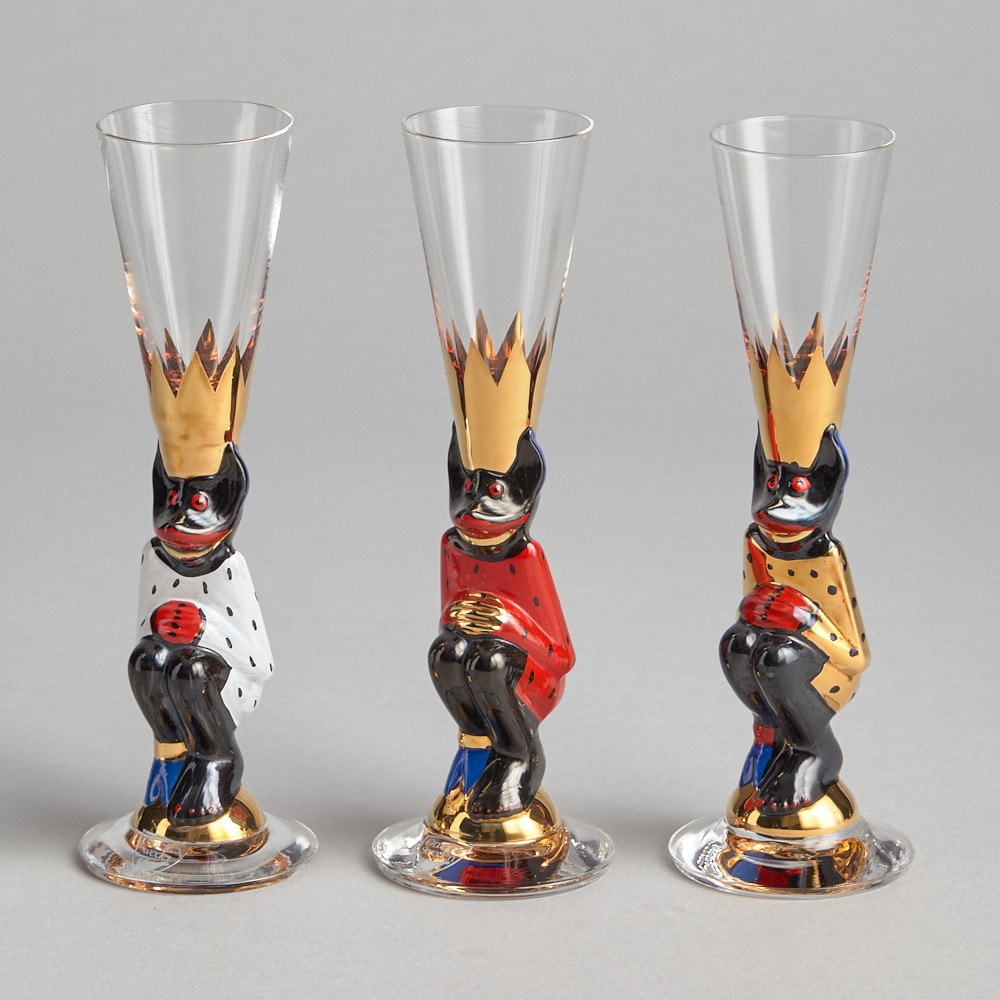 SÅLD Snapsglas 3 st "Djävulsglas" Nobel
