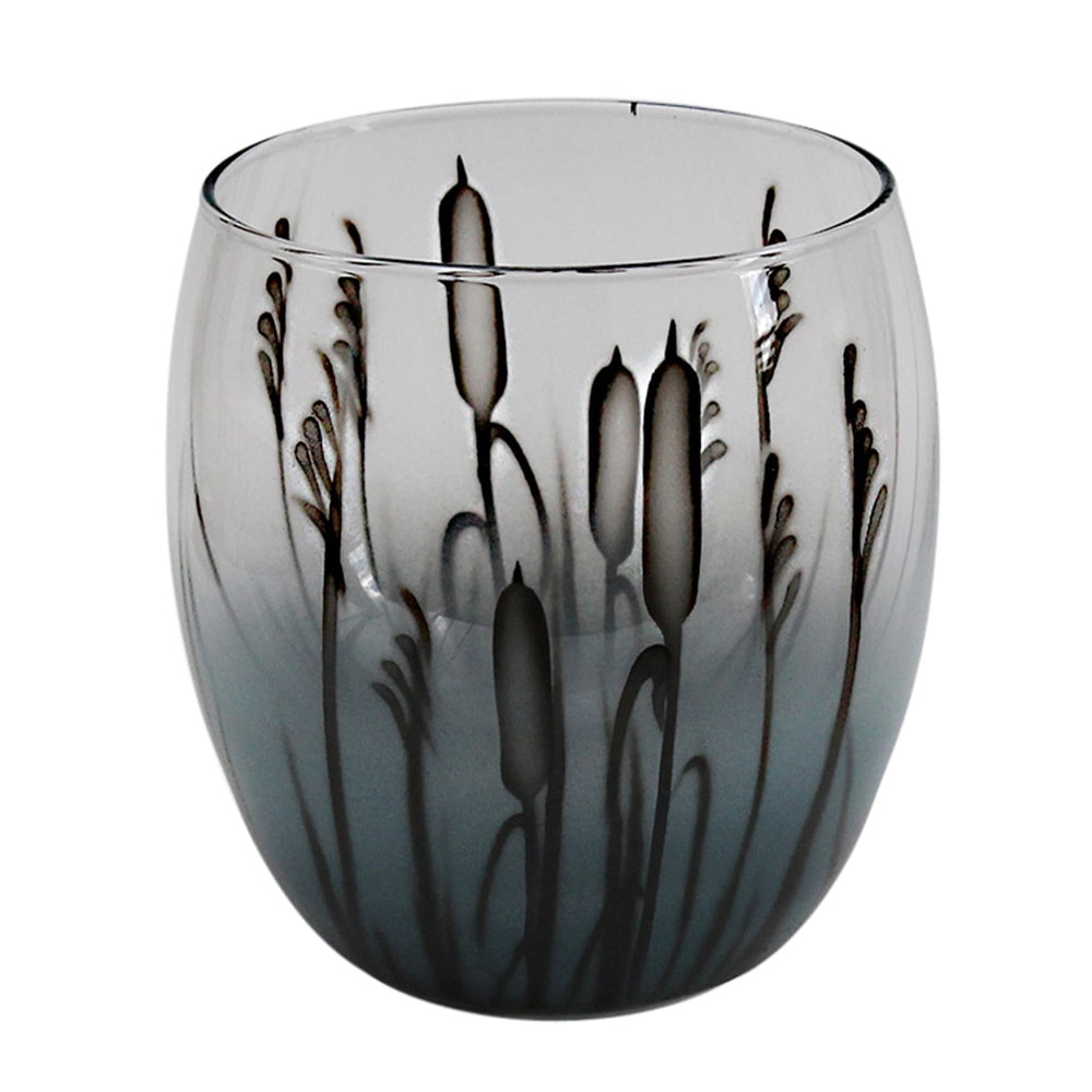 Kaveldun Ljuslykta 10x9,5 cm Blå