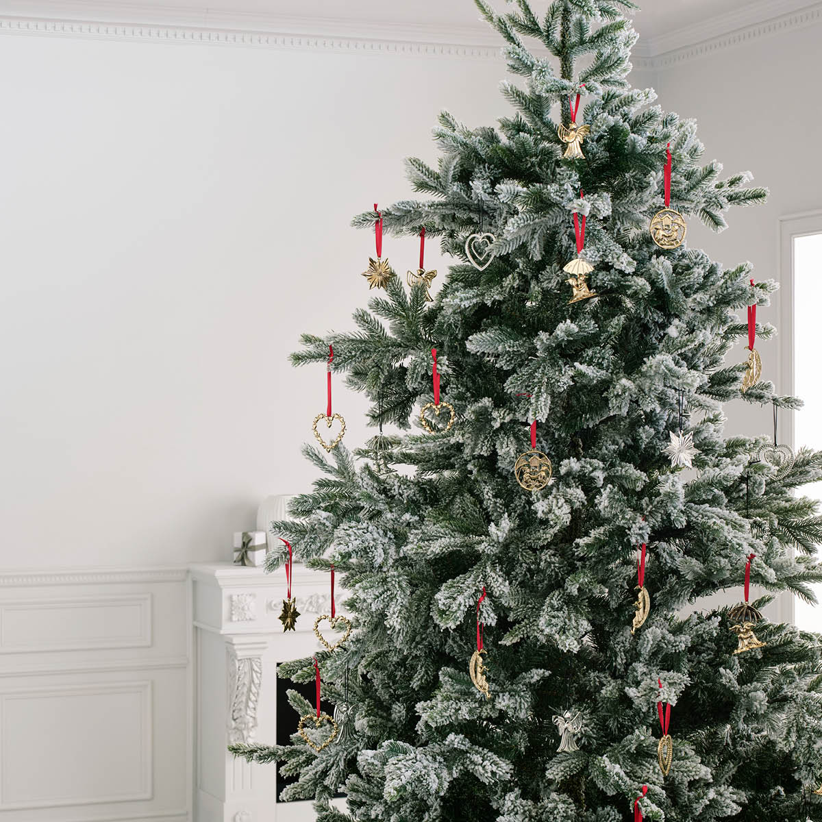 Julhänge Ängel med Harpa 7 cm Försilvrad