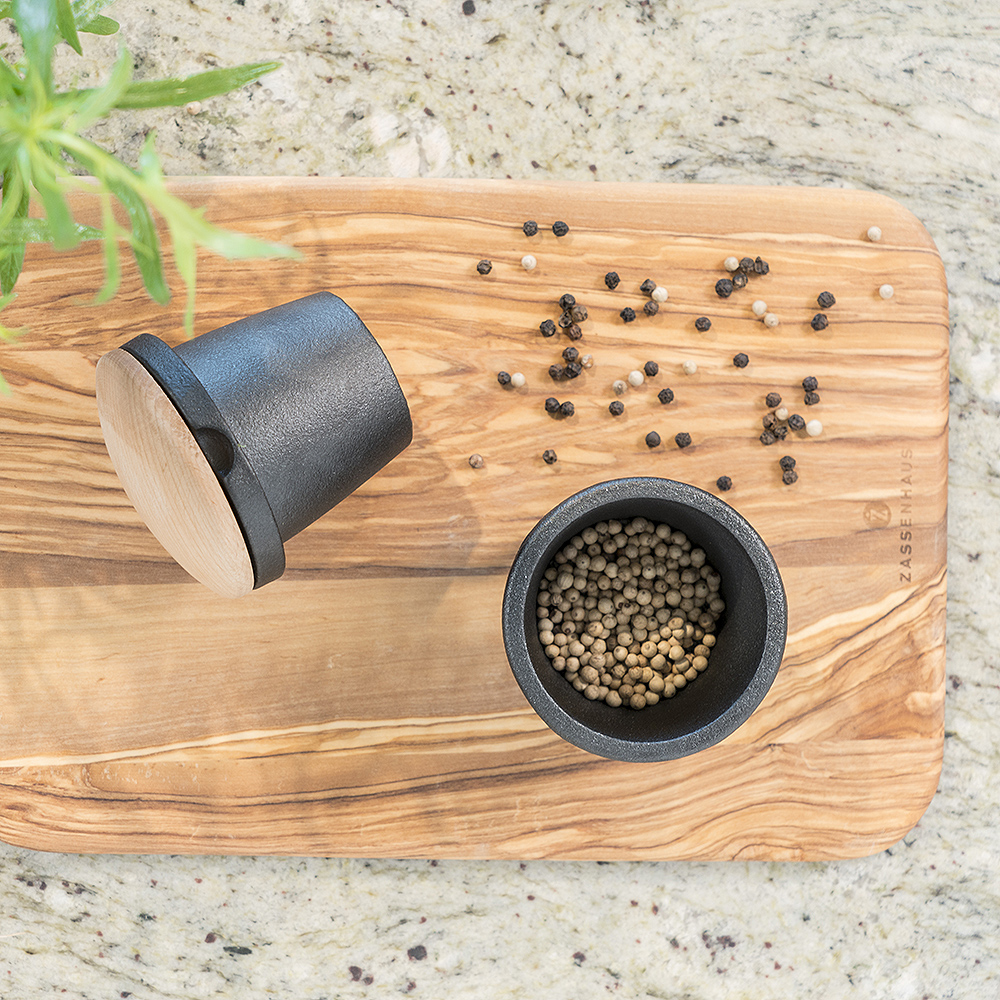 Mortel / Burk med trälock 2-pack