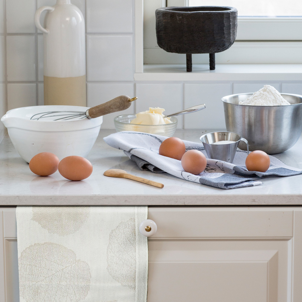 Bladnerv Handduk 35x50 cm Ljusgrå