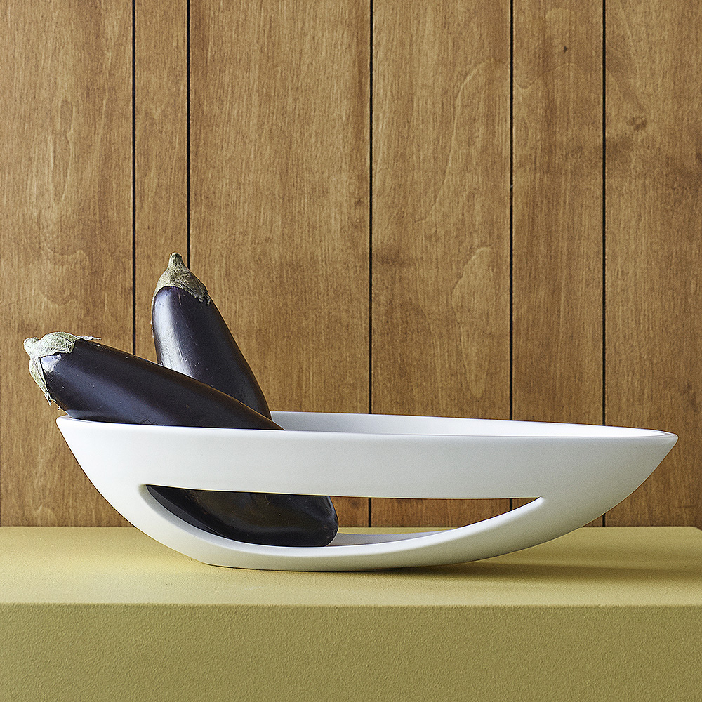 Kokong Sk&aring;l genombruten 40x23,5 cm Vit