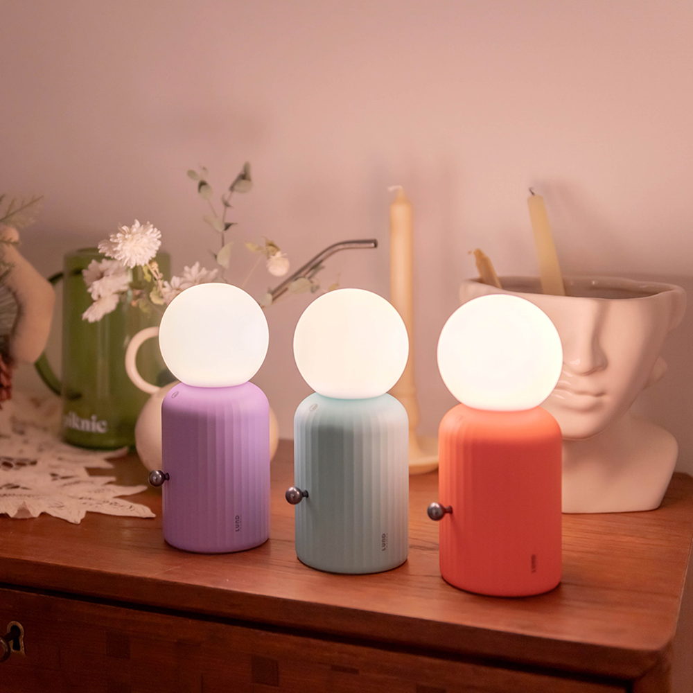 Skittle Lampa med Laddare Mint