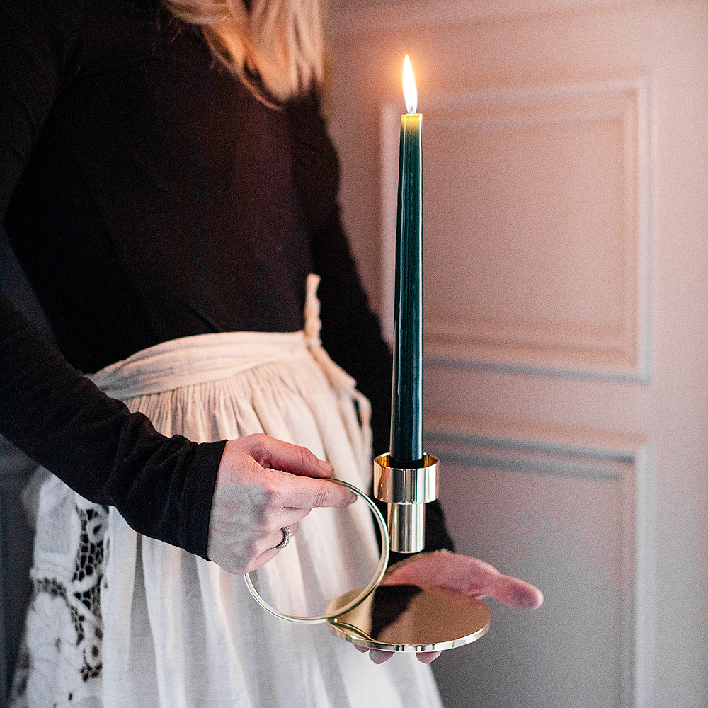 Herrgårdsljus 30 cm 6-pack Mörkgrön