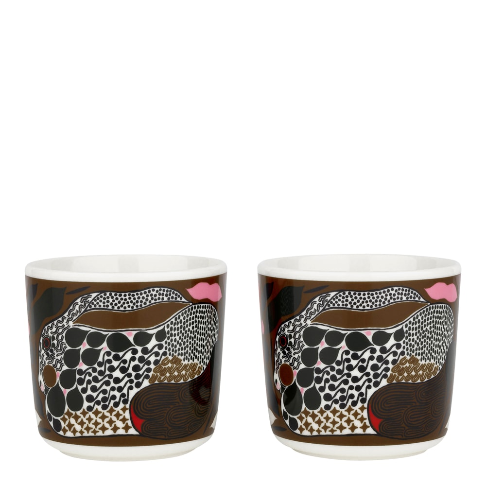 Rusakko Kopp utan öra 20 cl 2-pack Vit/Brun/Röd