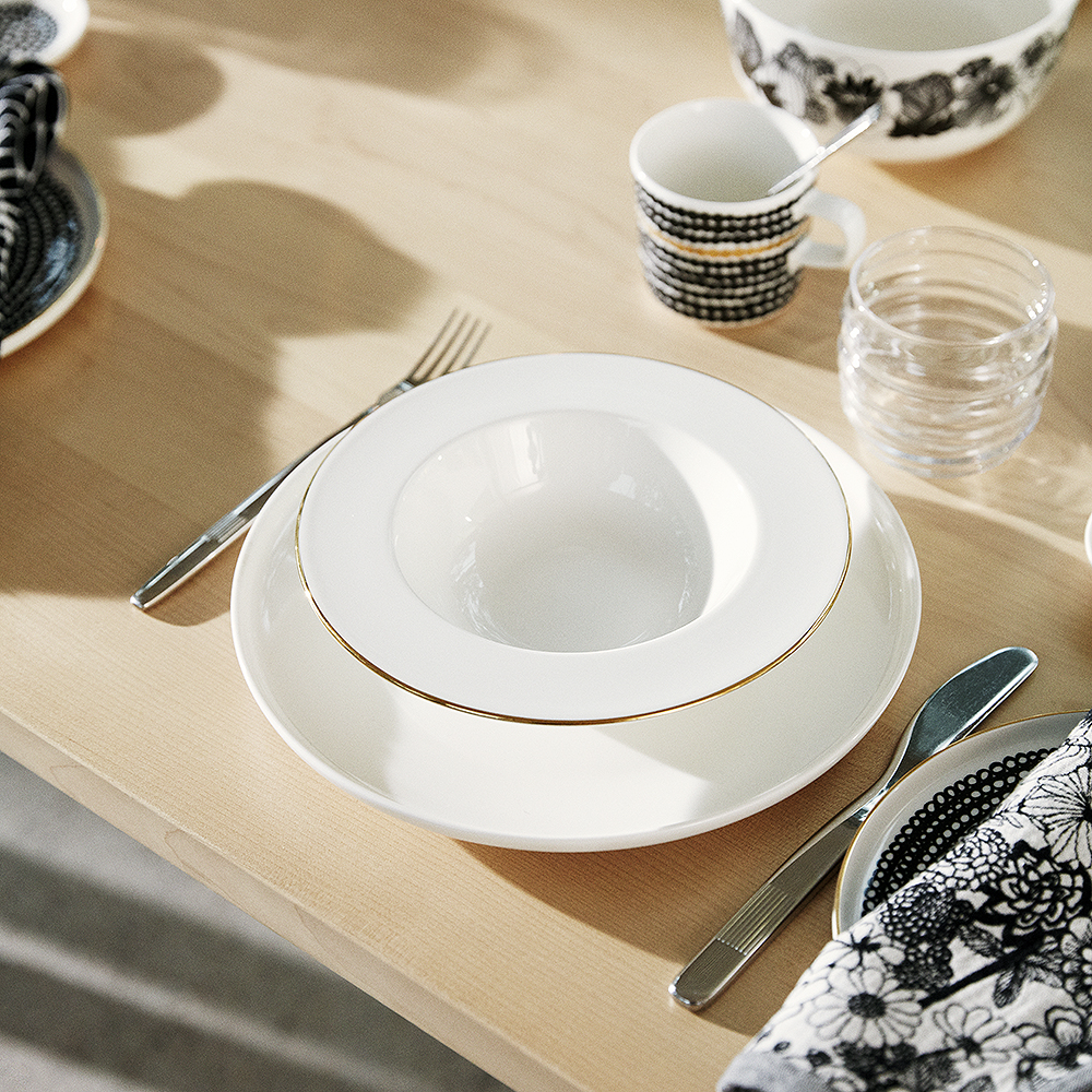 Siirtolapuutarha Skål 3,4 L Svart/Vit Blommor