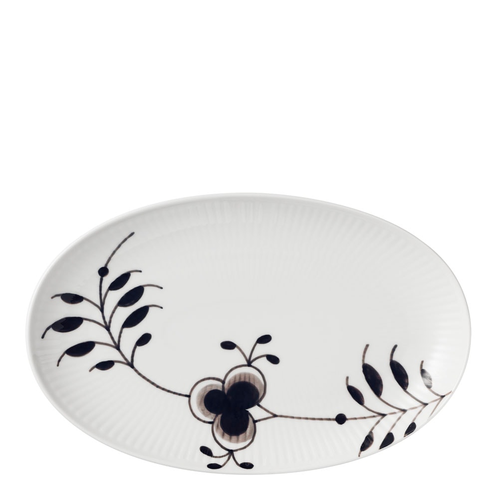 Black Fluted Mega Tallrik Oval 23 cm