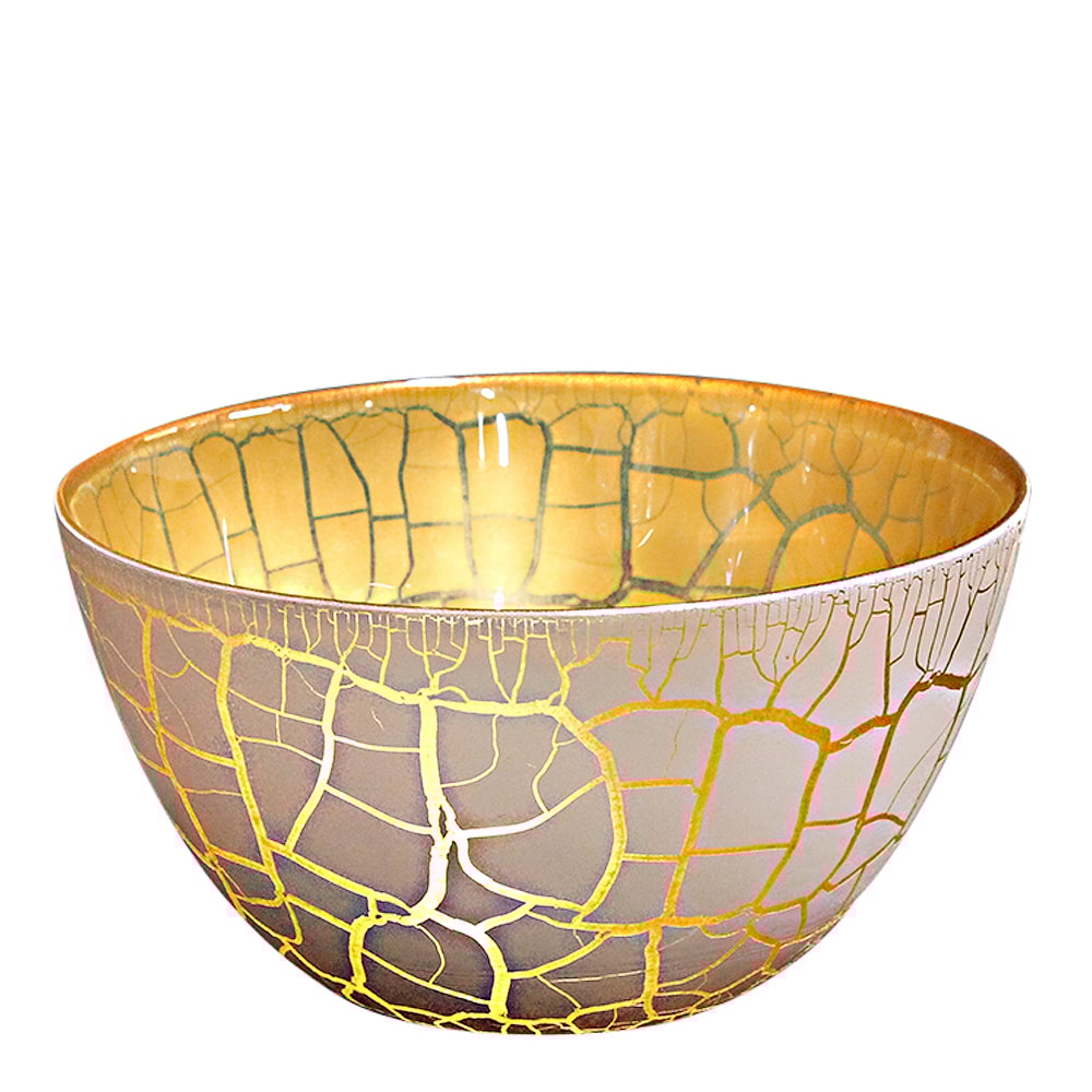 Croco Skål 17 cm Vit/Guld