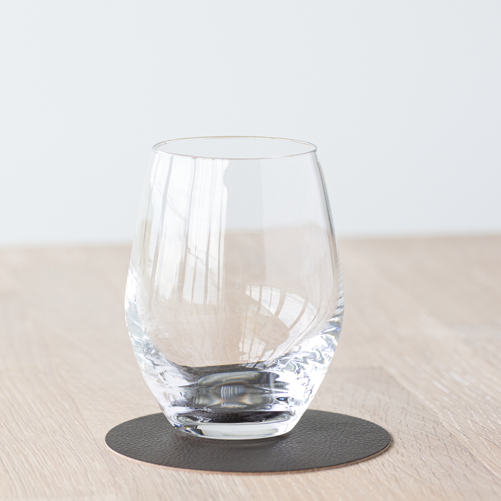 Leather Serene Circle Glasunderlägg 10 cm Hazel