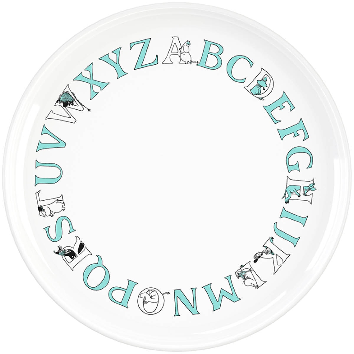 Moomin ABC Tallrik 20 cm Vit/Turqouise