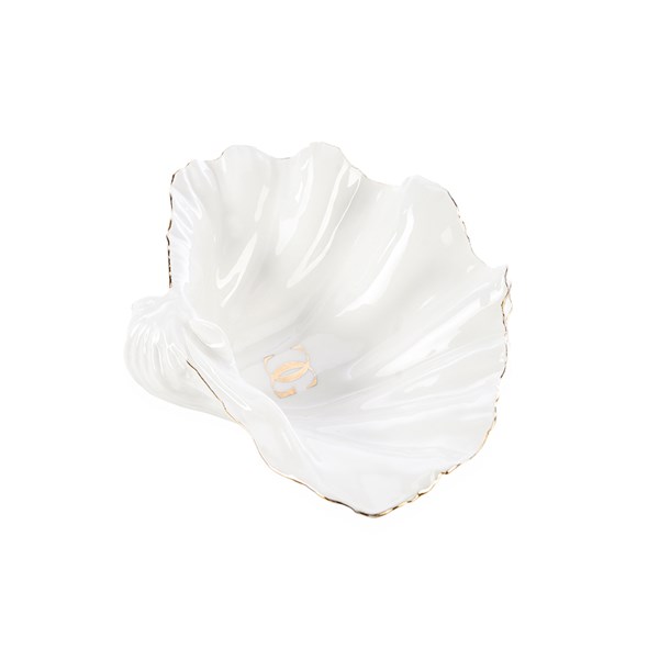 Snäckskål Vit/Guld 33x10 cm