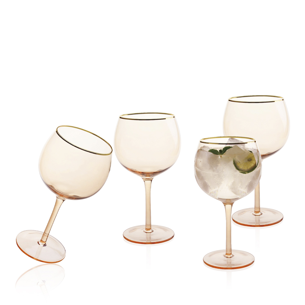 Ginglas med Guldkant 60 cl 4-pack Soft Pink