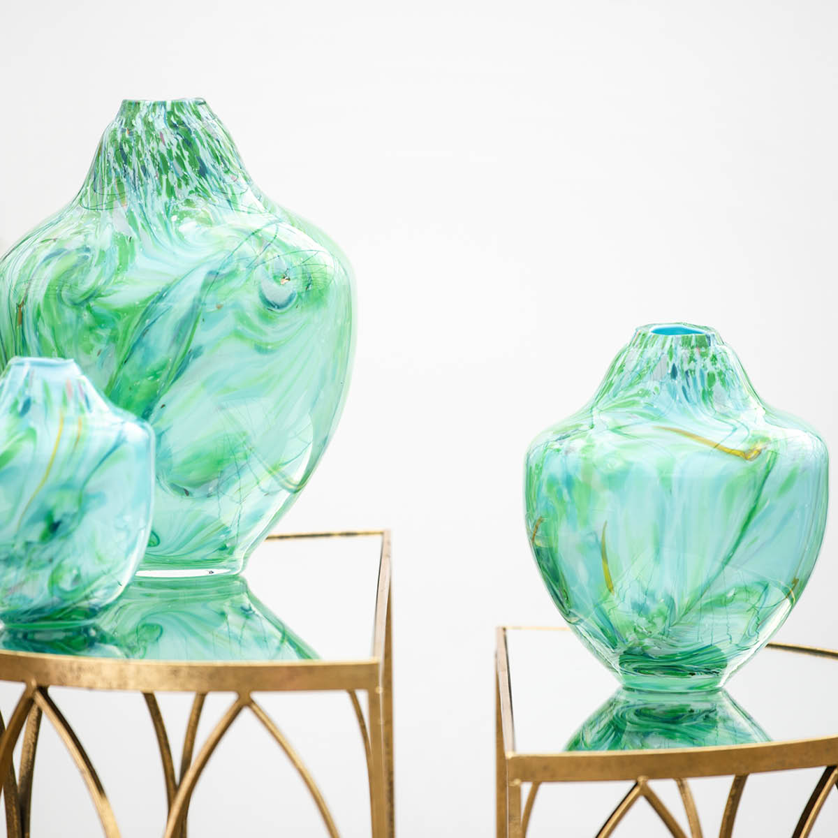 Unik Skulptur Konstglas 24 cm Grön