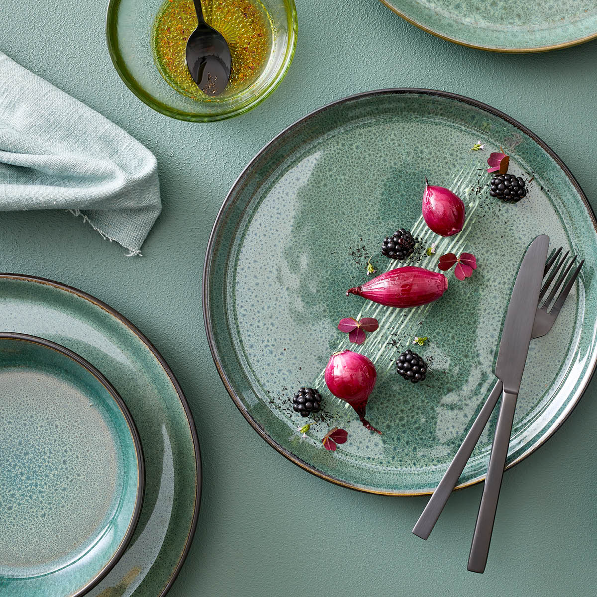 Tallrik Gastro 21 cm Svart/Gr&ouml;n