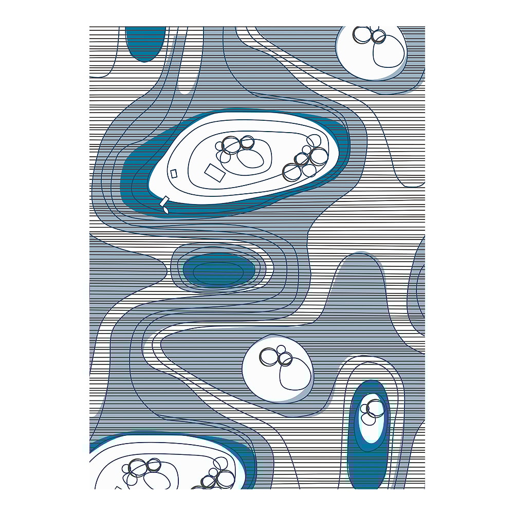 Sweden from Above Kökshandduk Archipelago 50x70 cm Blå