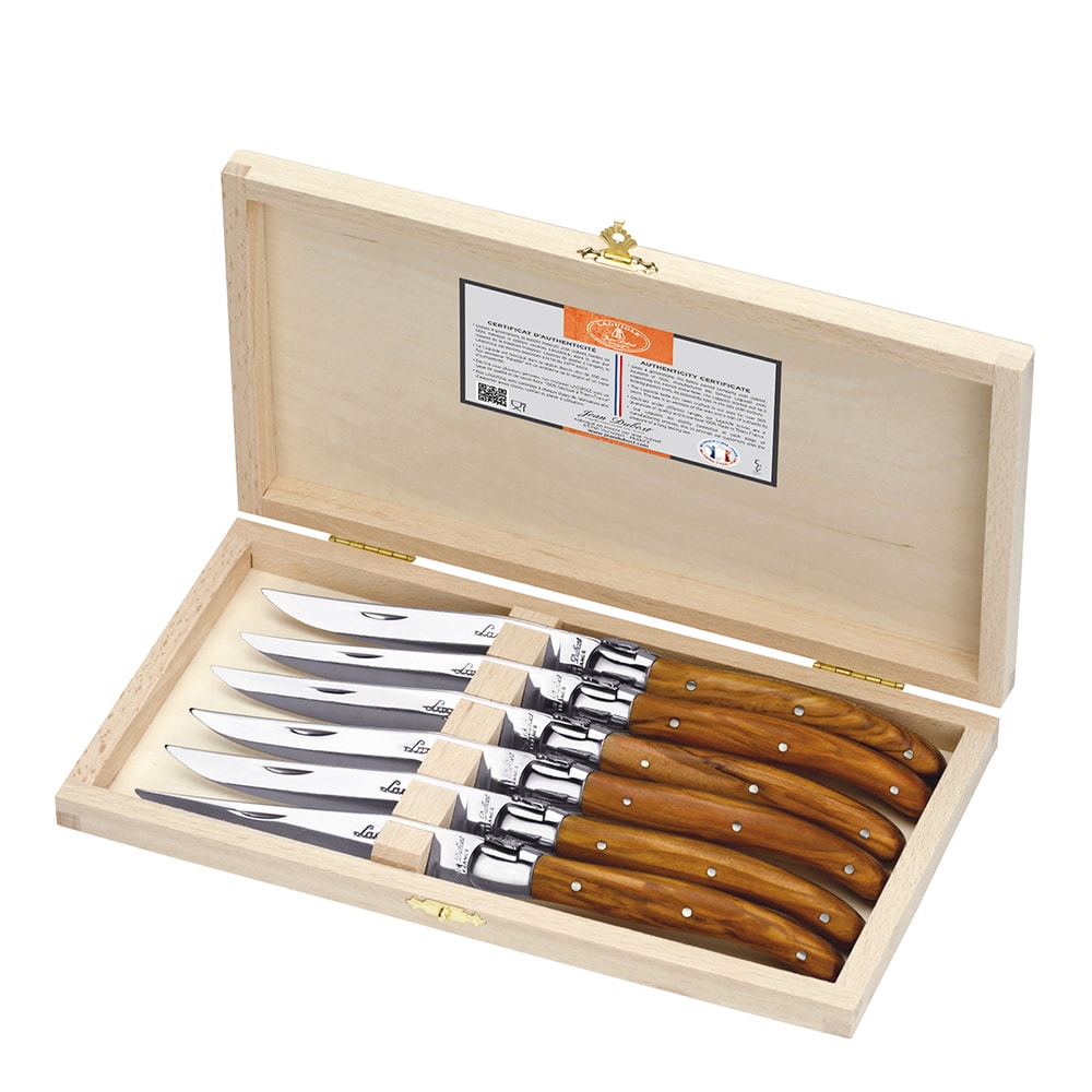 Köttkniv 6-pack Olivträ