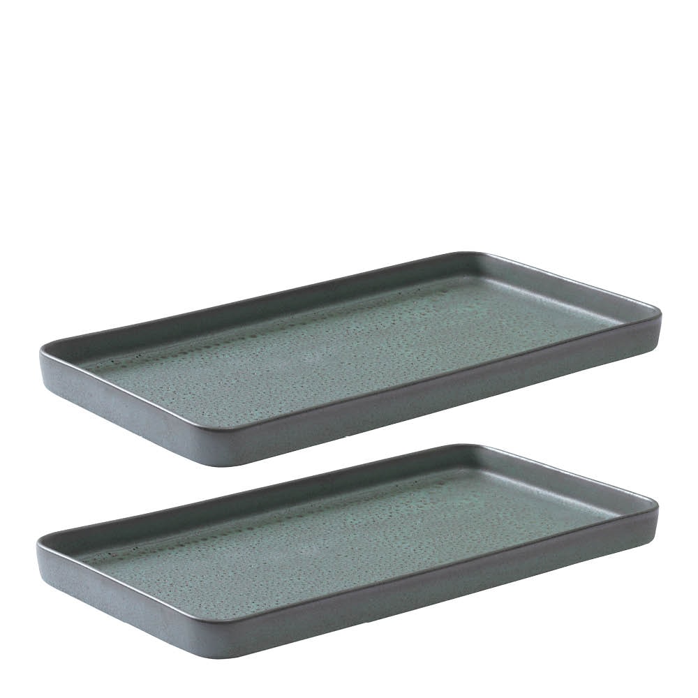 Raw Tallrik rektangulär 34x18 cm 2-pack Northern Green