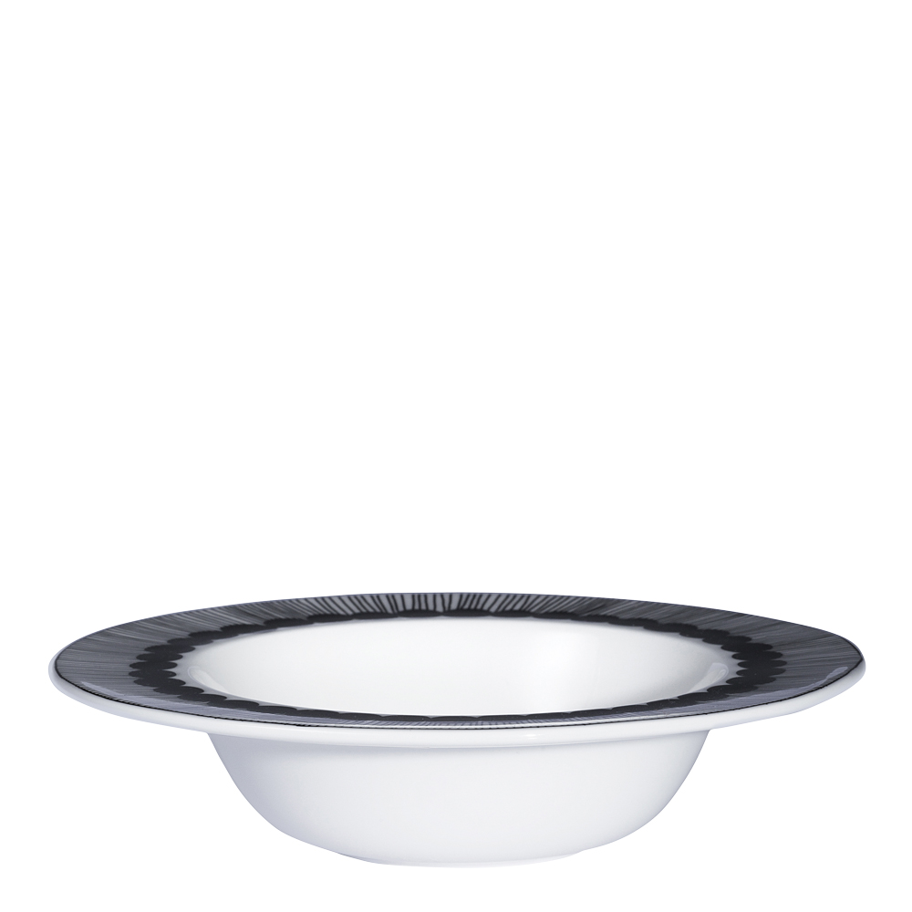 Siirtolapuutarha Tallrik djup 20 cm Svart/vit