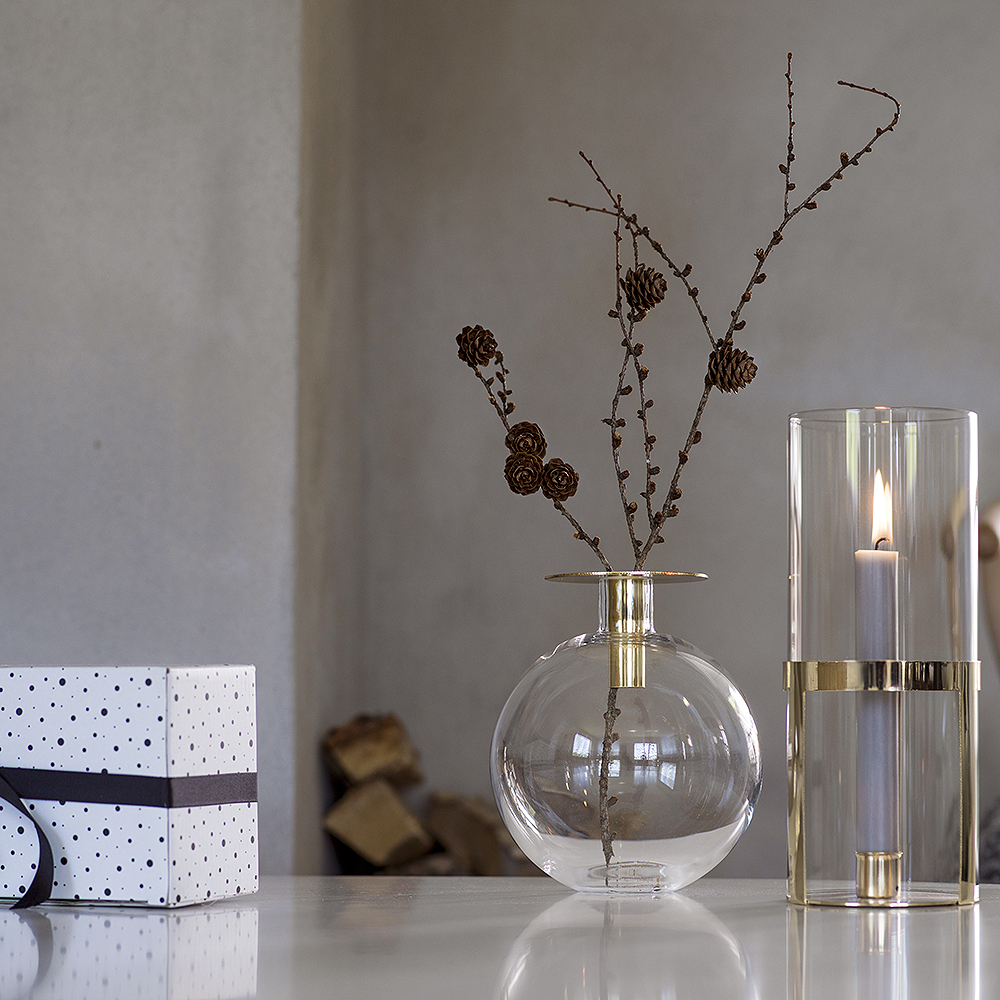 Top Vas/Ljusstake 18 cm Guld