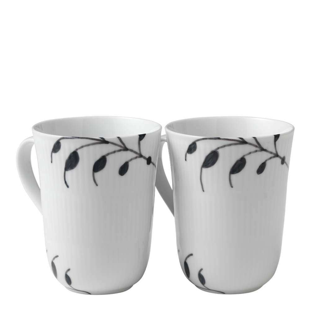 Black Fluted Mega Mugg 33 cl 2-pack