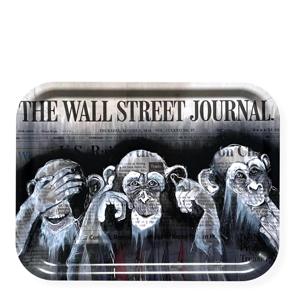 Bricka The Three Wise Monkeys 33x43 cm Svart