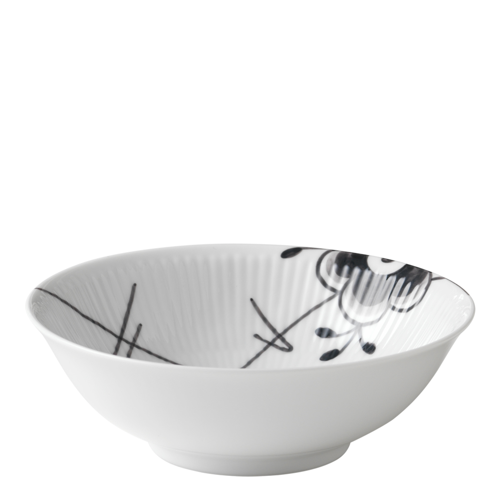 Black Fluted Mega Skål 16 cm 35 cl