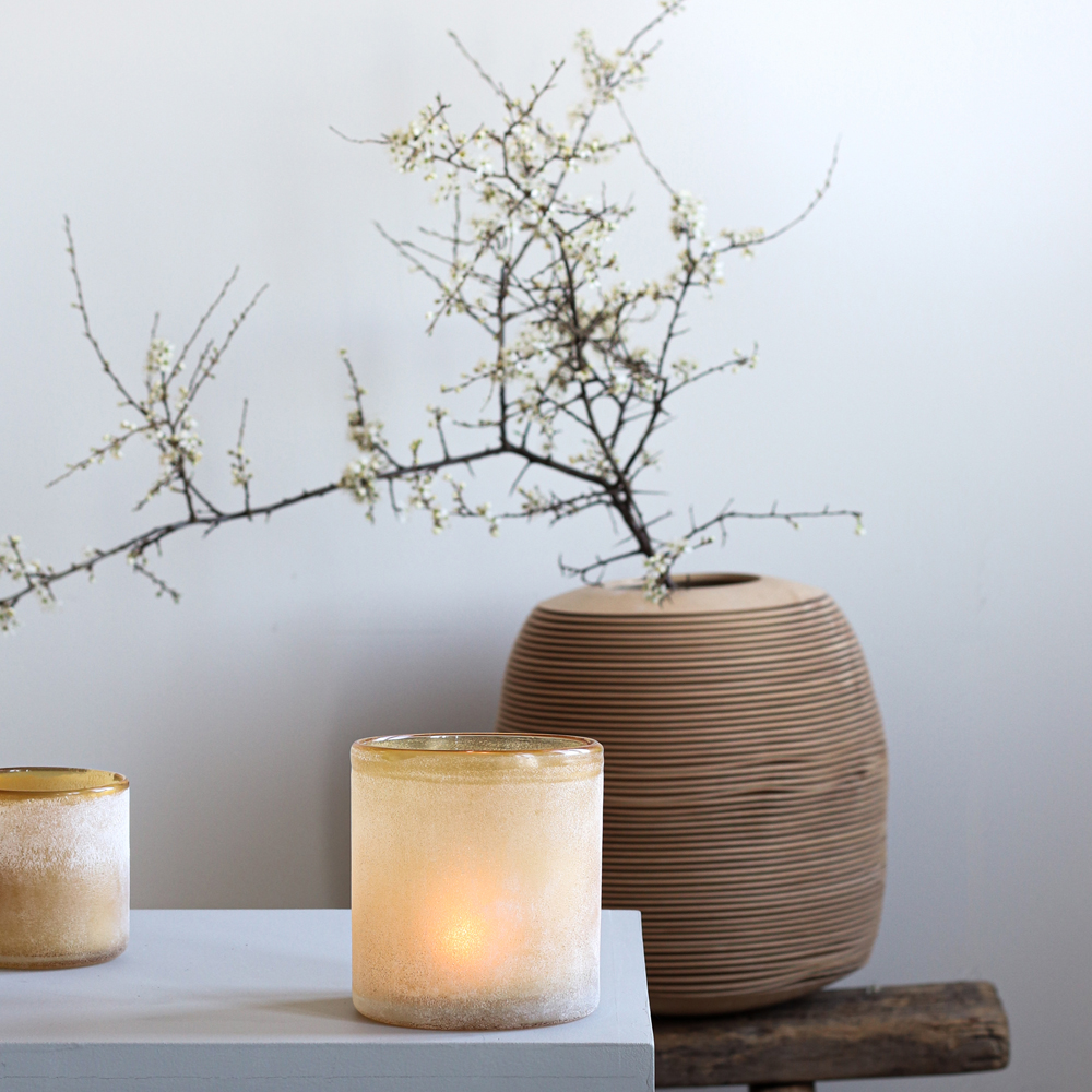 Frost Ljuslykta 13x19 cm Amber